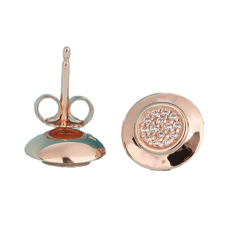 Set di orecchini in argento 925 dal design classico, scatola originale orecchini a bottone con firma in oro rosa 18 carati, gioielli di lusso da donna8769140