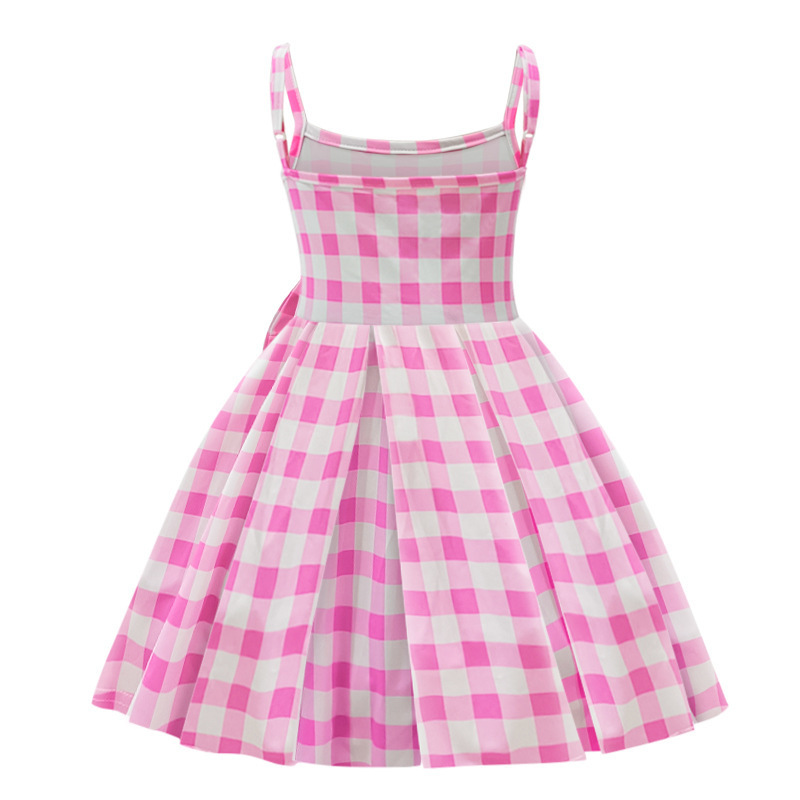 Cosplay Barbie Girl Princess Skirt Movie Barbie Compley 2-11t Kids Designer Pink Plaid Dress 3 Style