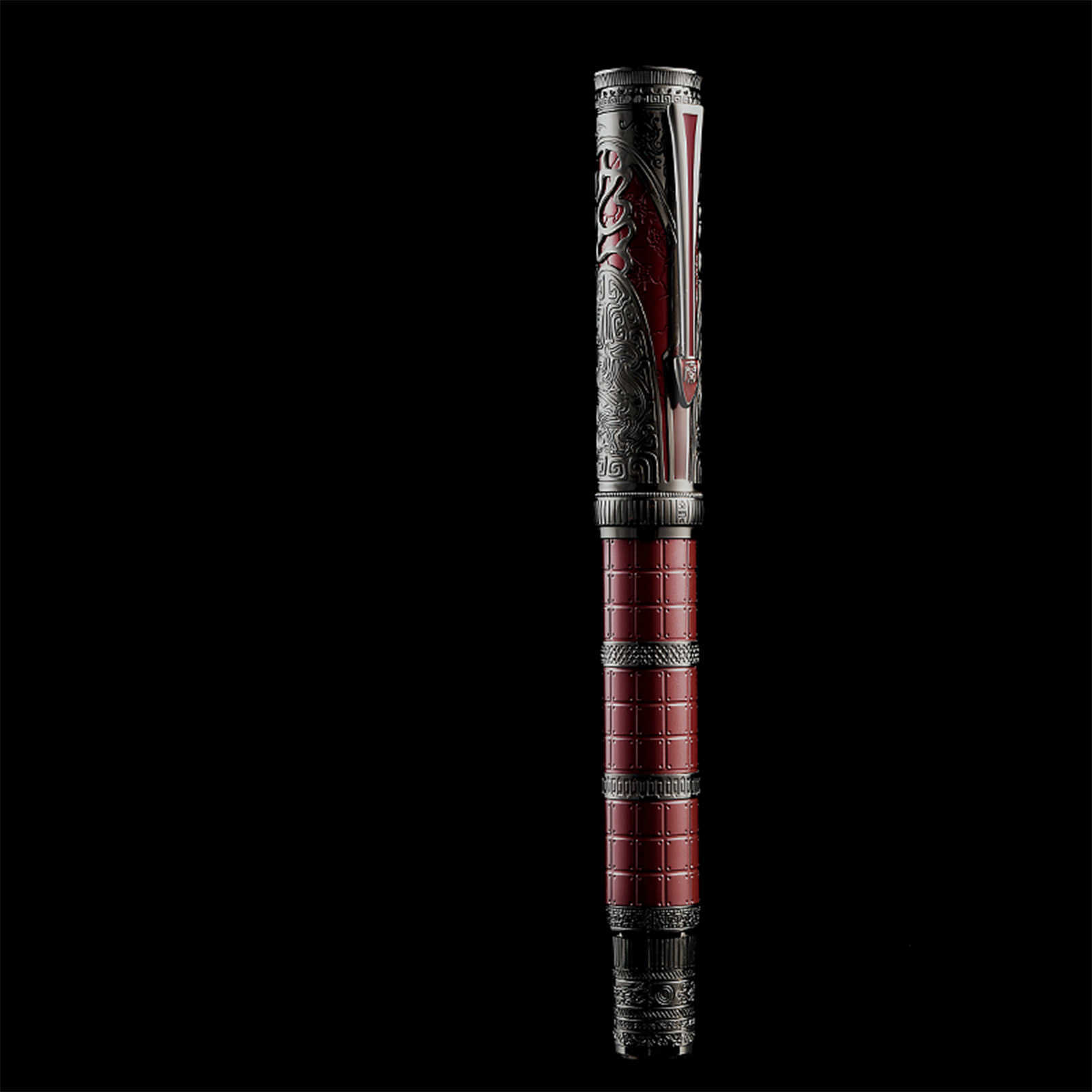 Stylos à plume Nouveau stylo plume Hongdian D5 design de la dynastie Qin F Nib exquis stylos rétro gravés calligraphie Piston remplissage fournitures de bureau HKD230904