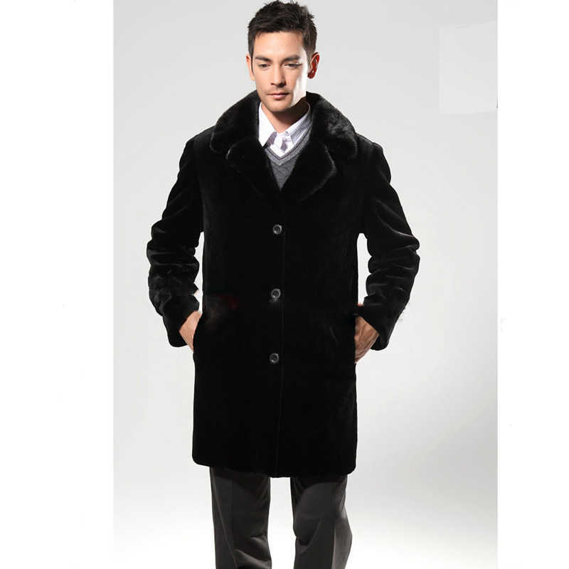 Kadın Yün Karışımları Kış Kalın Sıcak Erkekler Uzun Sahte Kürk Matar Tek Bravatalı Takım Sıradan Gevşek Gevşek Trench Coat Lüks Markalı Kürk Matarları HKD230904