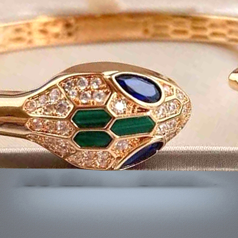 بيع مجوهرات أزياء عالية الجودة Bvri Snake Bracelet 925 Sterling Silver Placed 18K Gold Diamond Diamond inlaid Snake Bracele39894328945