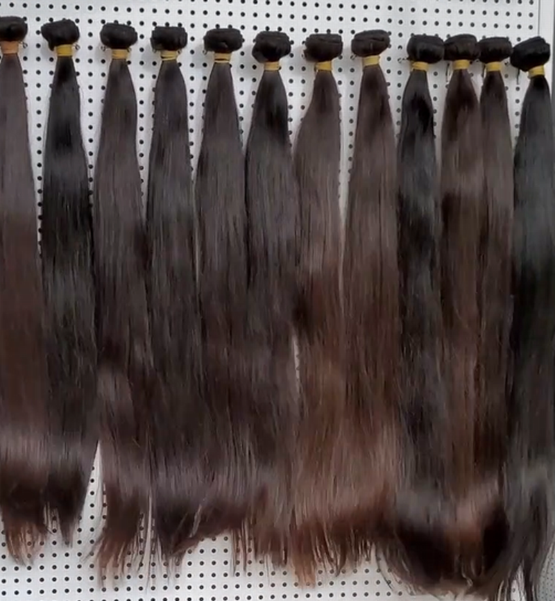Style de célébrité de luxe cheveux raides naturels birmans bruts nuance brun foncé 1 bundle offre beauté débloquer aujourd'hui