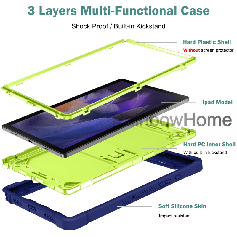 Custodia protettiva ibrida a tre strati resistente antiurto cavalletto iPad 10 10.2 mini6 Pro 11 12.9 iPad Air5 Air 4 10.9