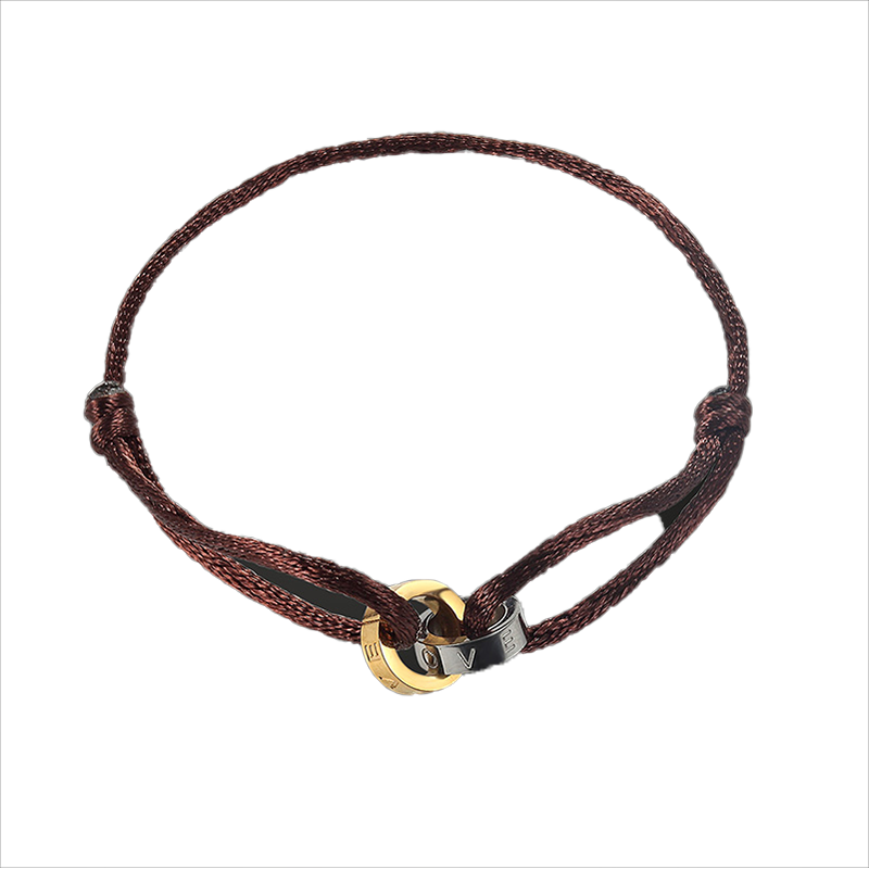 lyxigt rostfritt stål armband 2 rund bomullsrep infällbara härliga modesmycken populära unisex gåva8685589