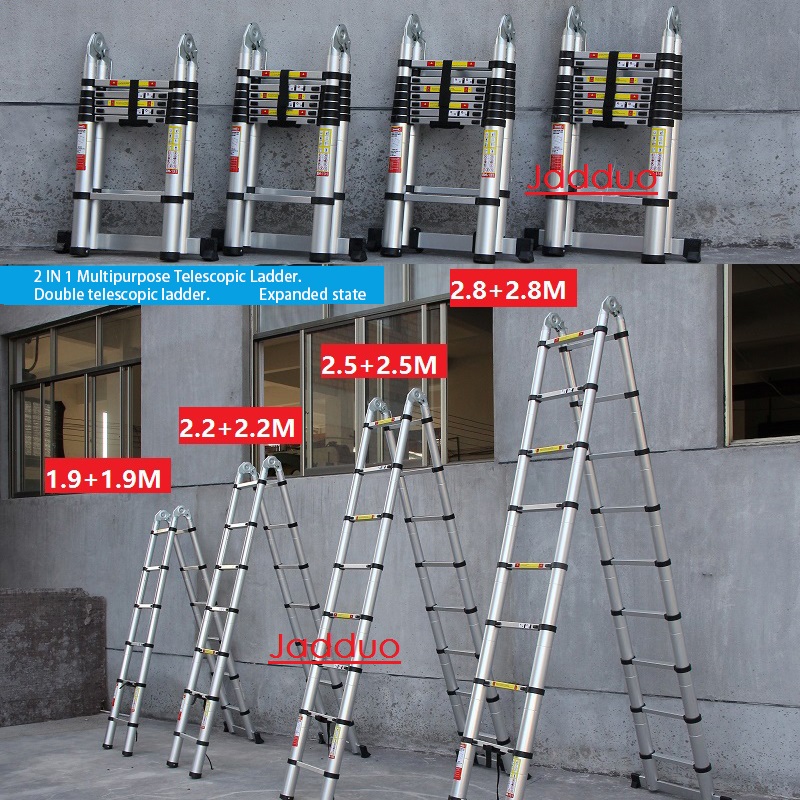 2 In 1 Multipurpose Telescopic Ladder/EN131 Stable/6063-T5 Aluminum Alloy