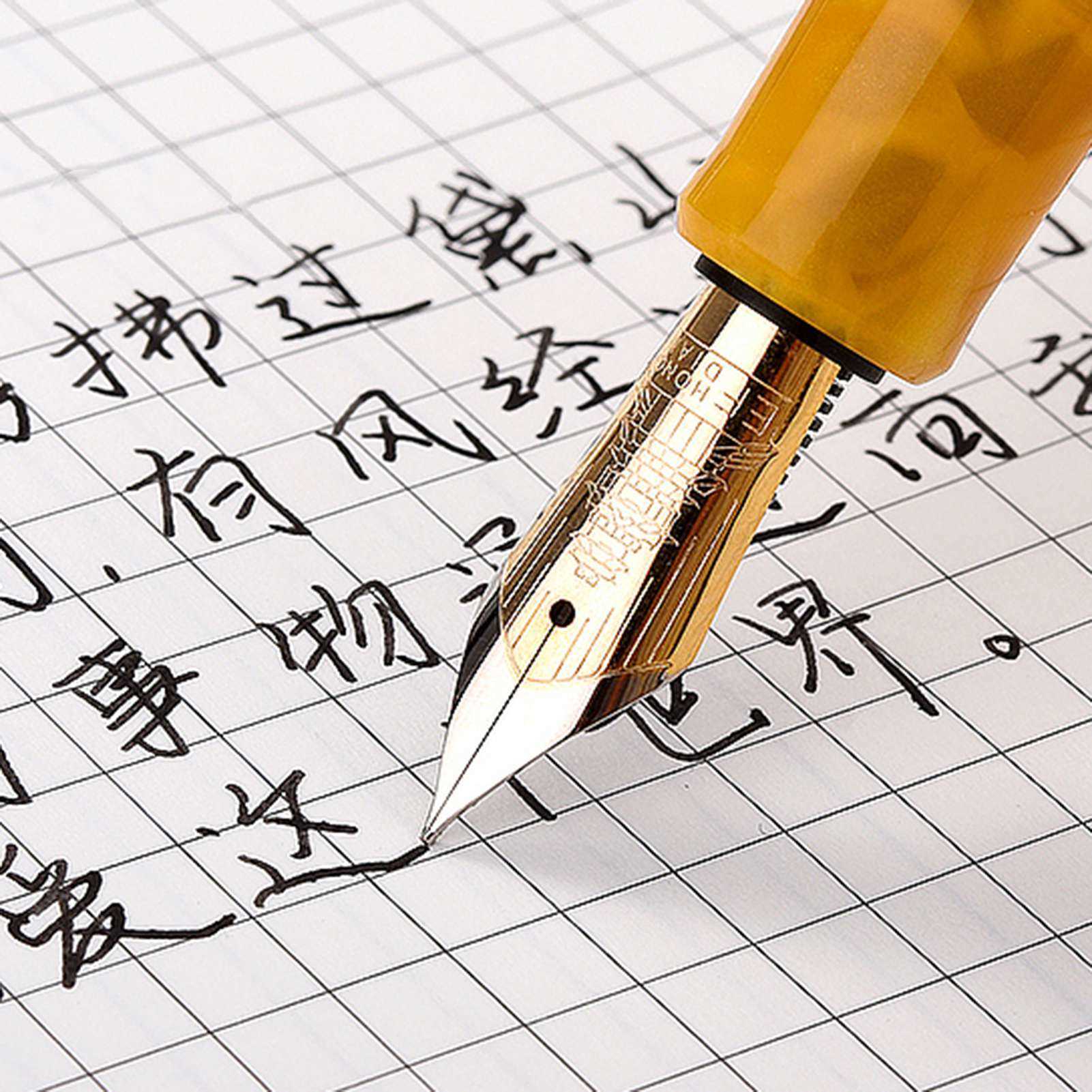 Canetas-tinteiro Hongdian N1S caneta-tinteiro pistão caneta de resina acrílica caligrafia requintado estudante negócios escritório presente retro canetas 0.5mm EF nib HKD230904