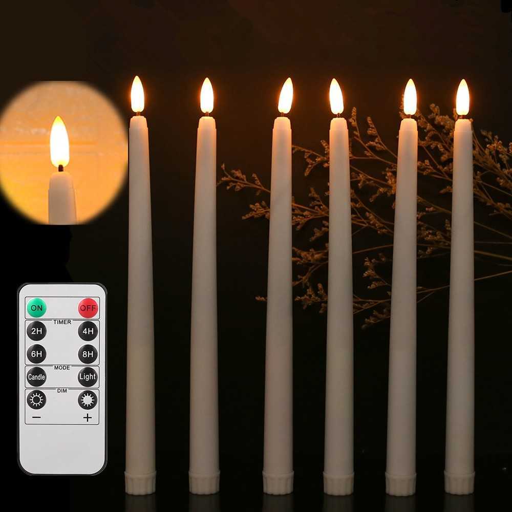 Other Health Beauty Items LED Flameless Taper Candles 6.5/11" Battery Operated Fake Flickering Candlesticks Electric Long Candles for Wedding Home Decor P23009.7