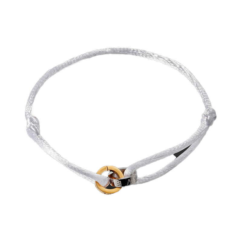 Bracelet en acier inoxydable de luxe 2 corde de coton ronde rétractable belle mode bijoux de mode populaire unisexe cadeau6359355