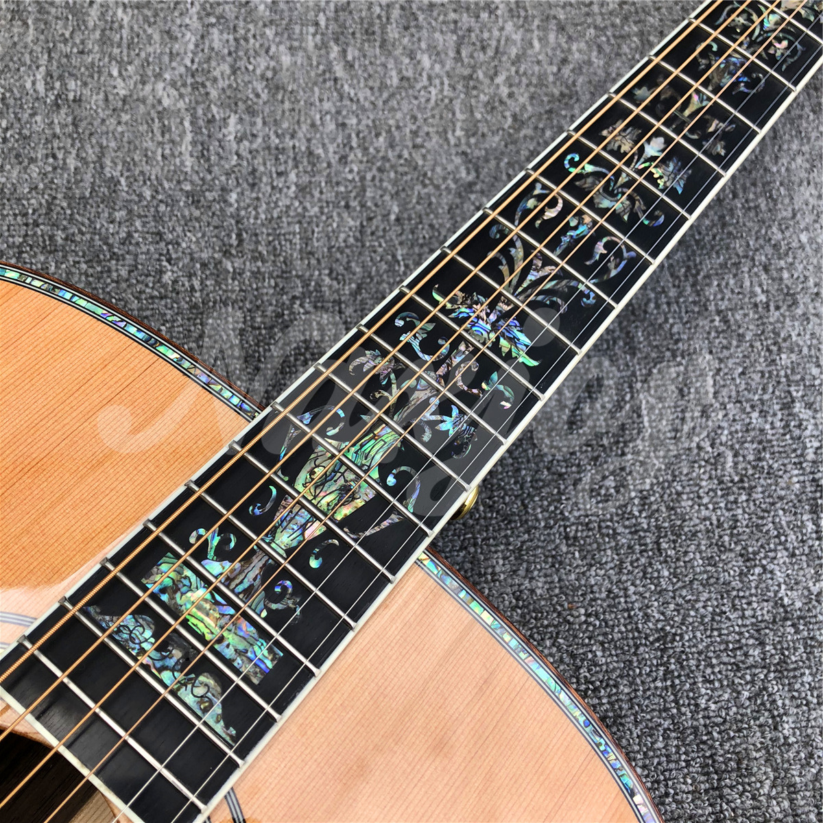 Novo sólido cedro topo 41 polegada d estilo guitarra acústica abalone flores incrustações ébano fingerboard cocobolo volta e lados guitarra