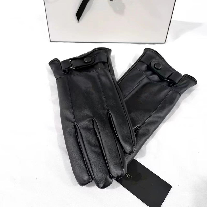 Women's Sheepskin Gloves Winter Warmth Plus Velvet Short Thin Screen Driving Female Color Leather Gloves New High-end