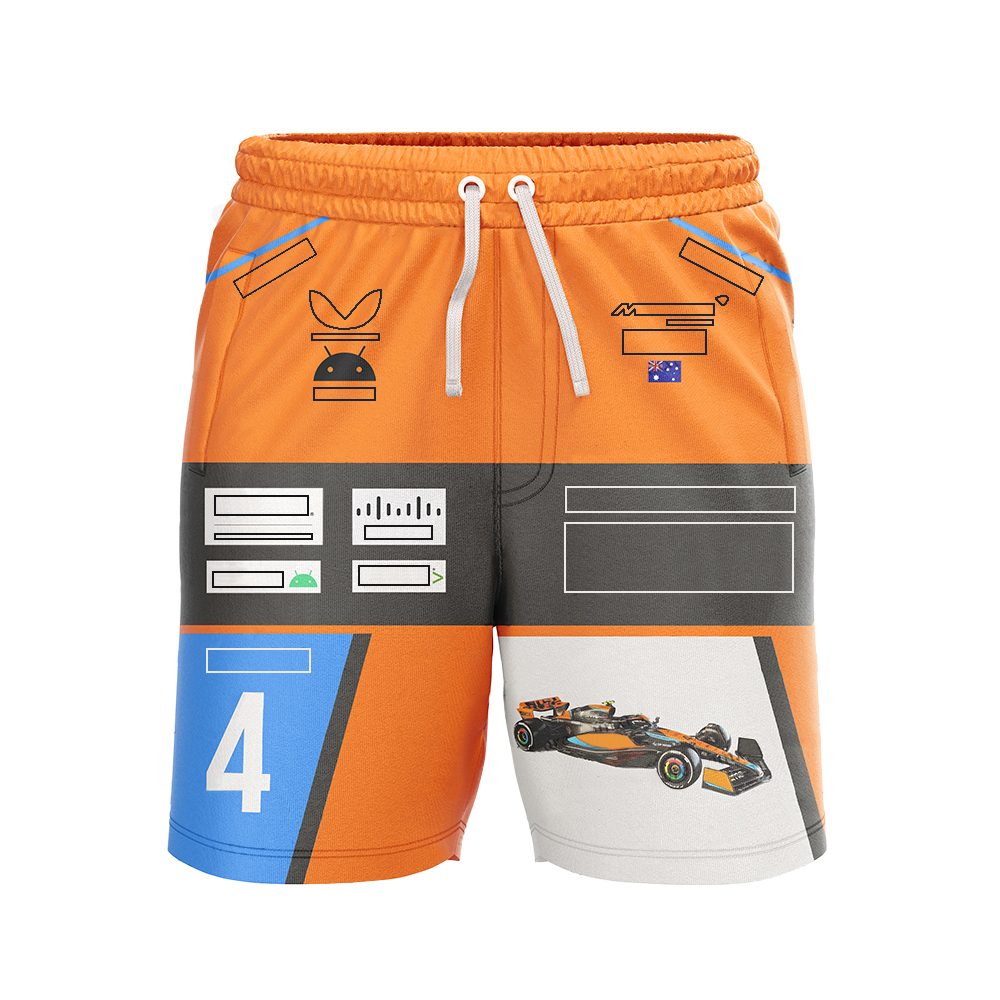 2023 Новые мужские шорты F1 Team Formula 1 Driver Racing Желтые короткие брюки Летние дышащие шорты Повседневные бриджи Мужские пляжные шорты