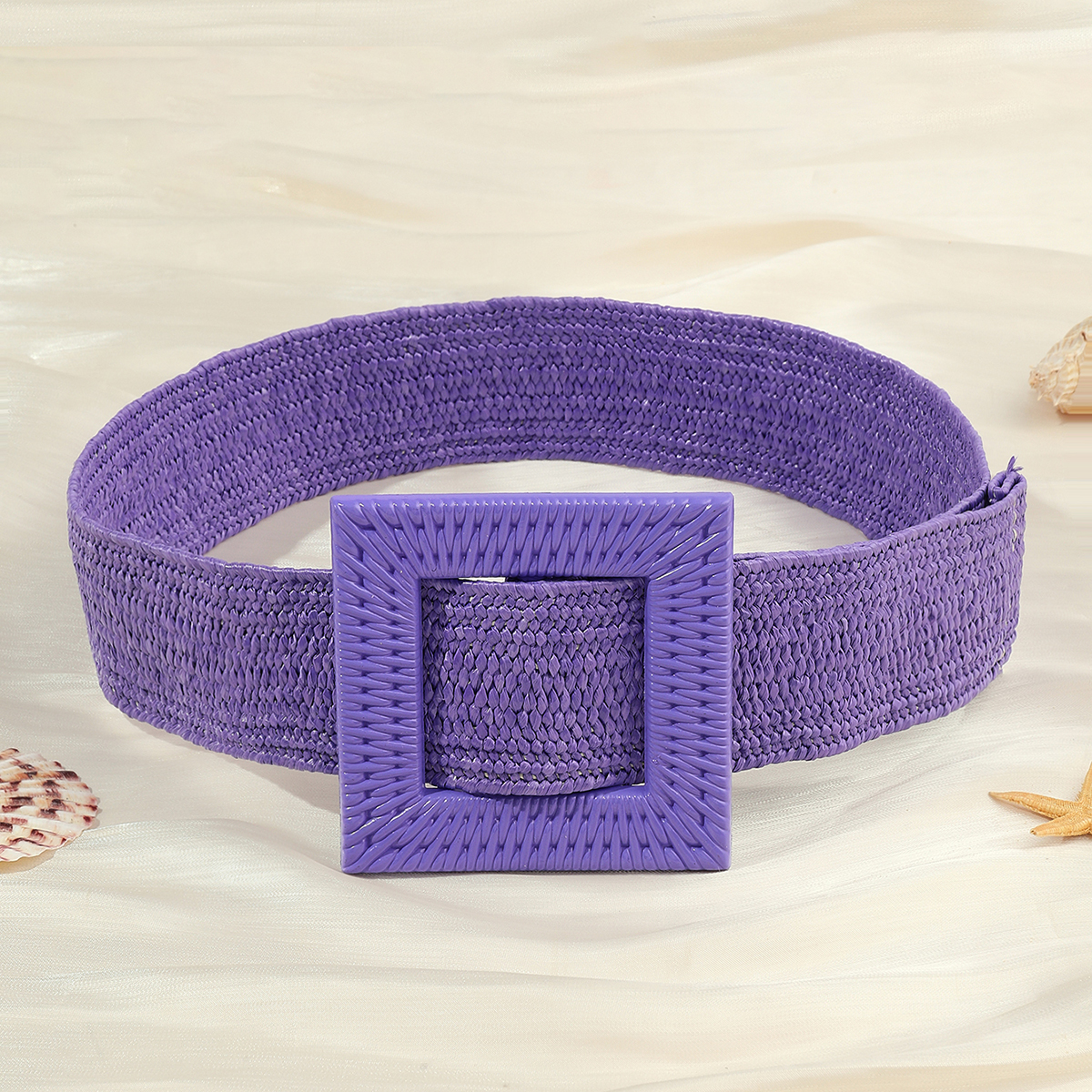 Fashion Boho Women Straw Braided Belt Colorful PP Straw Weave Elastic Belt Beach Style Wide Belt Summer Dress Decoration Y2K New