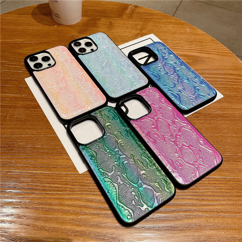 Luxe lederen Vogue-telefoonhoes met kleurverloop voor iPhone 14 13 12 11 Pro Max Duurzaam Stijlvol Slank Volledige beschermende zachte bumper Graffiti Achterkant Schokbestendig