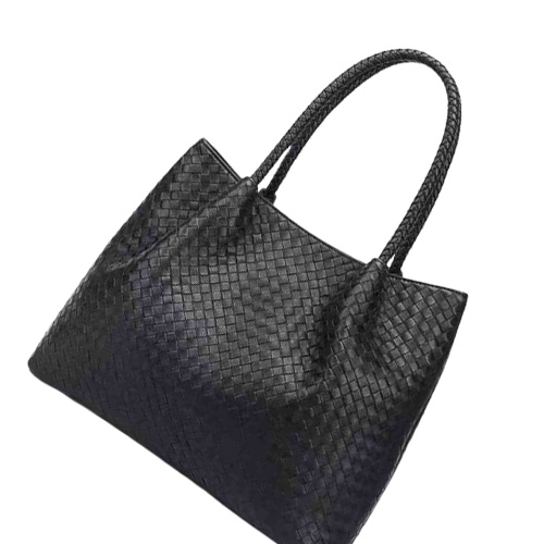 Donne di grandi dimensioni tote autentica in pelle maglieria Shopper Shopper Borse Xury Cowhide Woven Retro Female Large Borse Black 202156171676648296