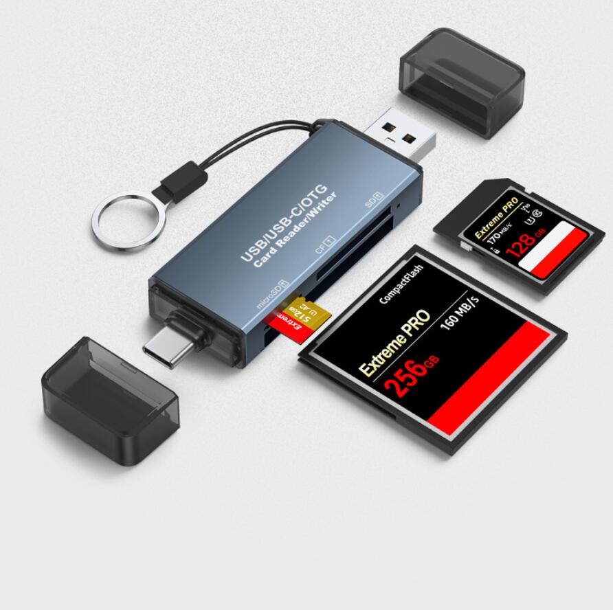 Lettore di schede Scheda di memoria interna CF 3 in 1 SD Lettore di schede SD USB Fotocamera reflex tipo C Testa convertitore a doppio scopo