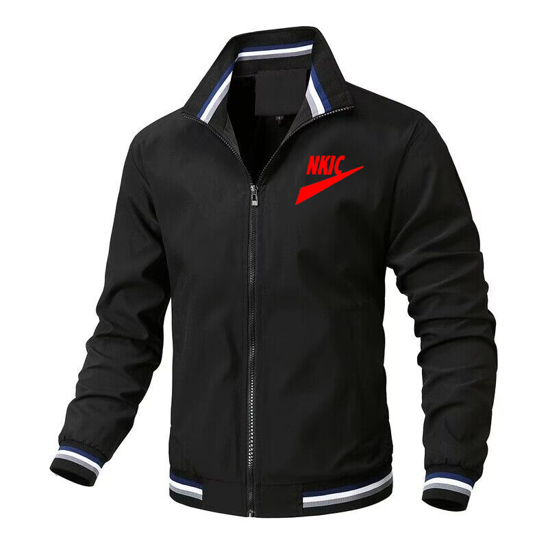 Marca casual jaqueta preta dos homens outono outerwear carta impressão jaquetas esportivas para masculino casacos primavera plus size S-4XL