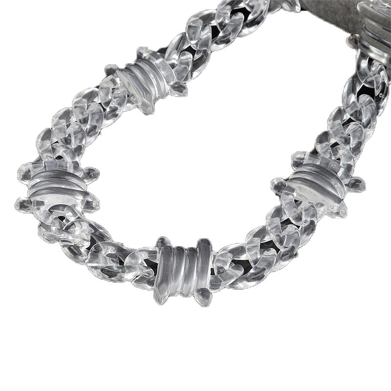 Прозрачная акриловая цепочка в стиле панк с замком-цепочкой для мужчин и женщин, прозрачный смоляный воротник, кулон, модные ювелирные изделия Chains3123123