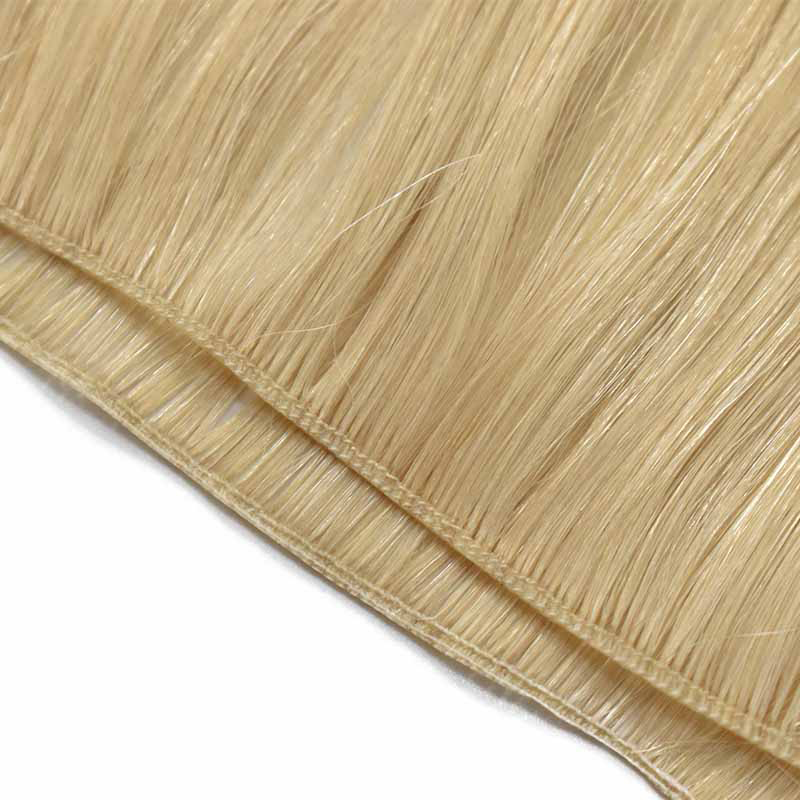 신제품 PU 헤어 Wefts 100% 천연 인간 머리 묶음 직선 보이지 않는 가벼운 무게 머리카락 여성을위한 50g/조각 100gdouble drawn 헤어 피스