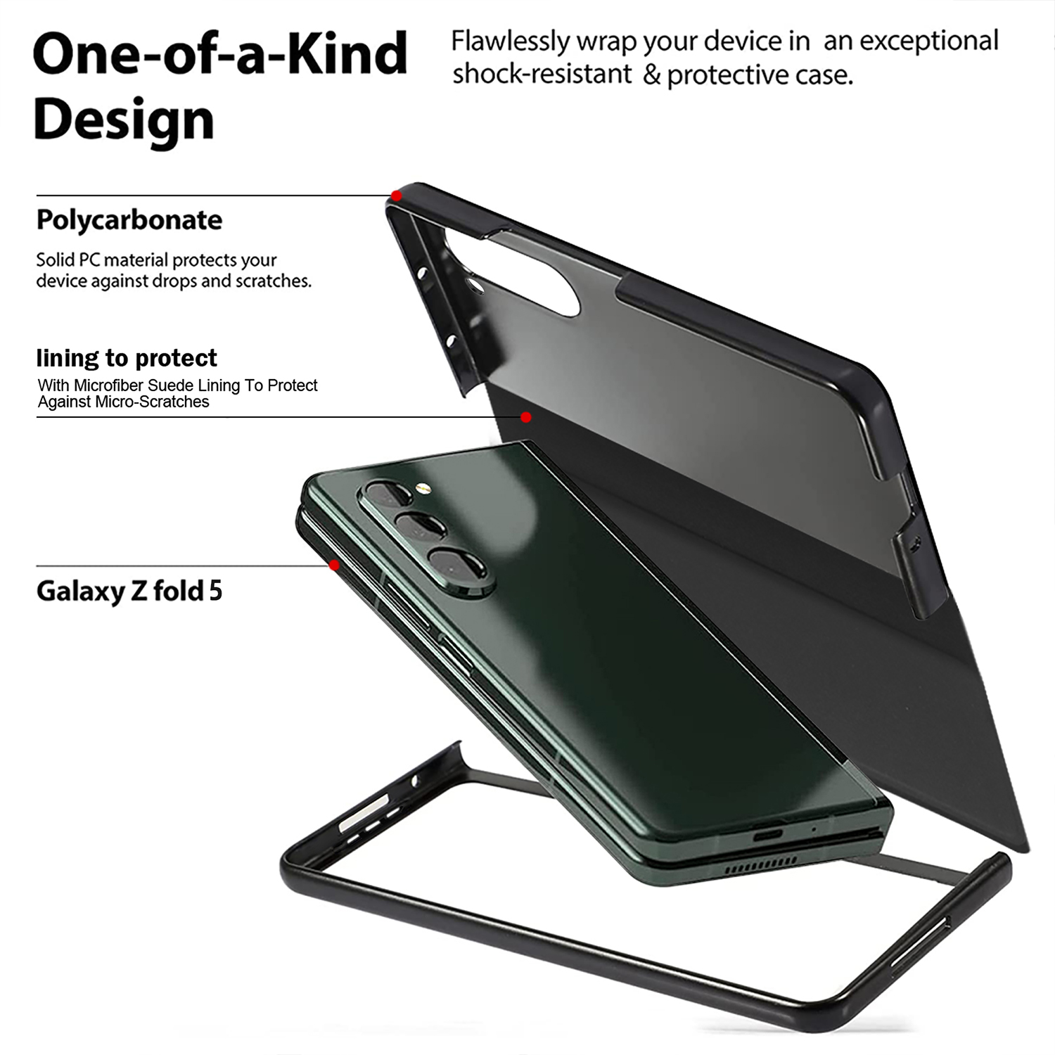 Book Leather For Samsung Galaxy Z Fold 3 4 5 Fold4 Fold5 Case Detachable Hidden Pen Holder Protective Cover