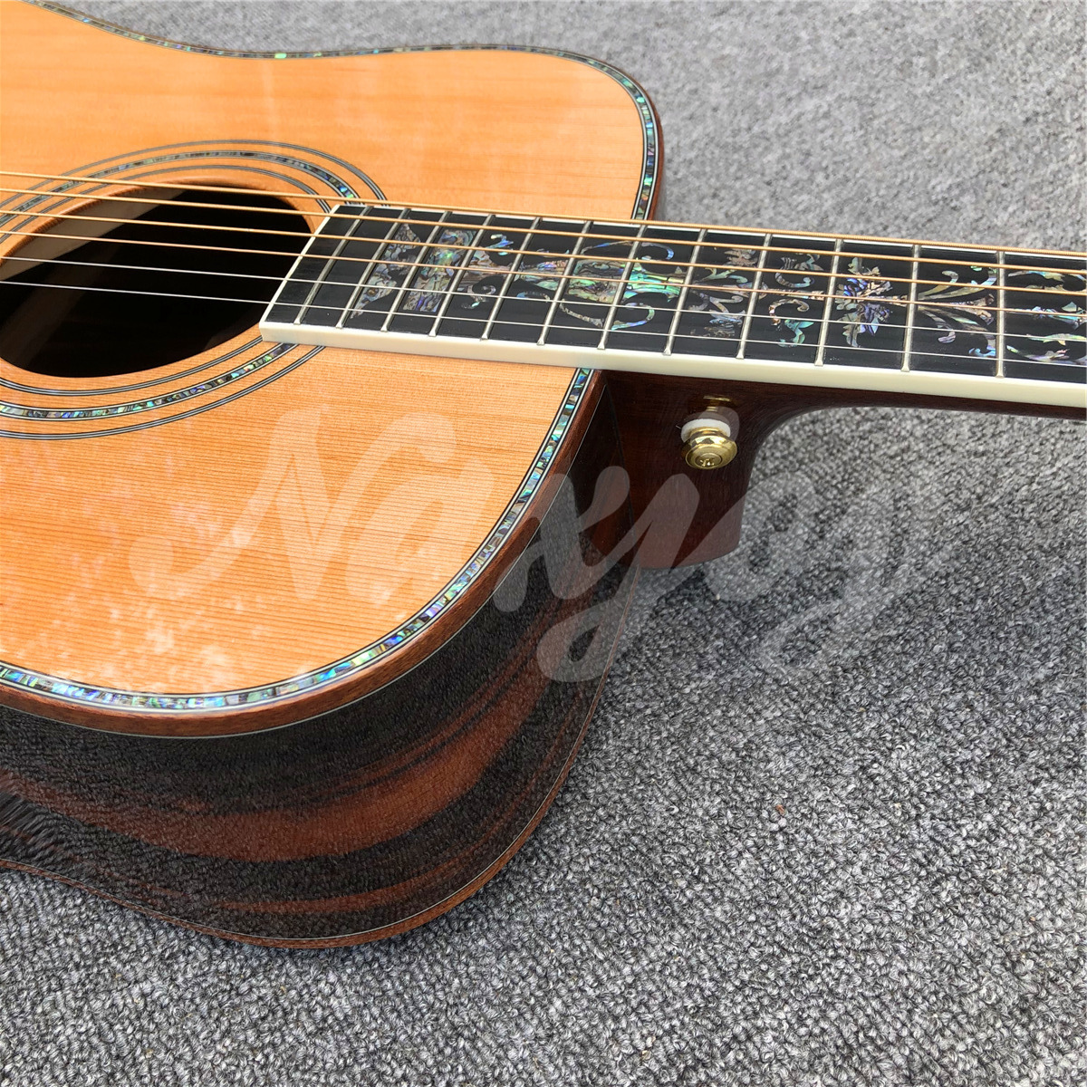 Novo sólido cedro topo 41 polegada d estilo guitarra acústica abalone flores incrustações ébano fingerboard cocobolo volta e lados guitarra