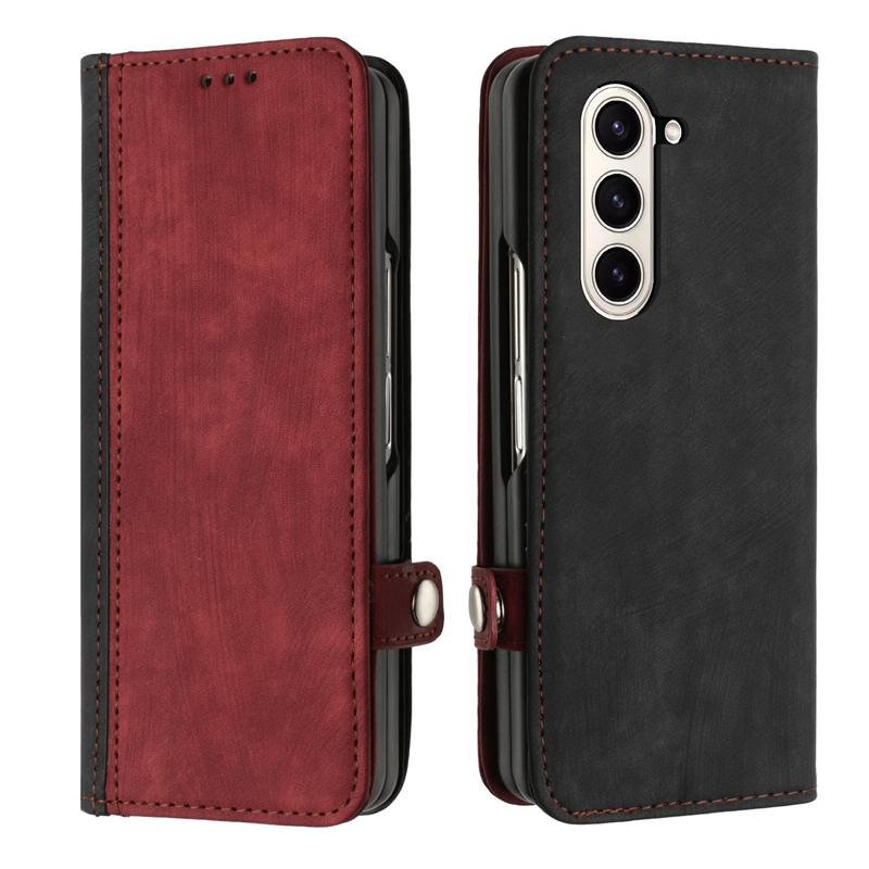 ZFold5 ZFlip5 Capa carteira de couro flip para Samsung Z Fold 5 4 3 Z Flip 5 4 3 Flip5 Fold5 Business Hybrid Kickstand Suporte para cartão Suporte para capa de livro à prova de choque