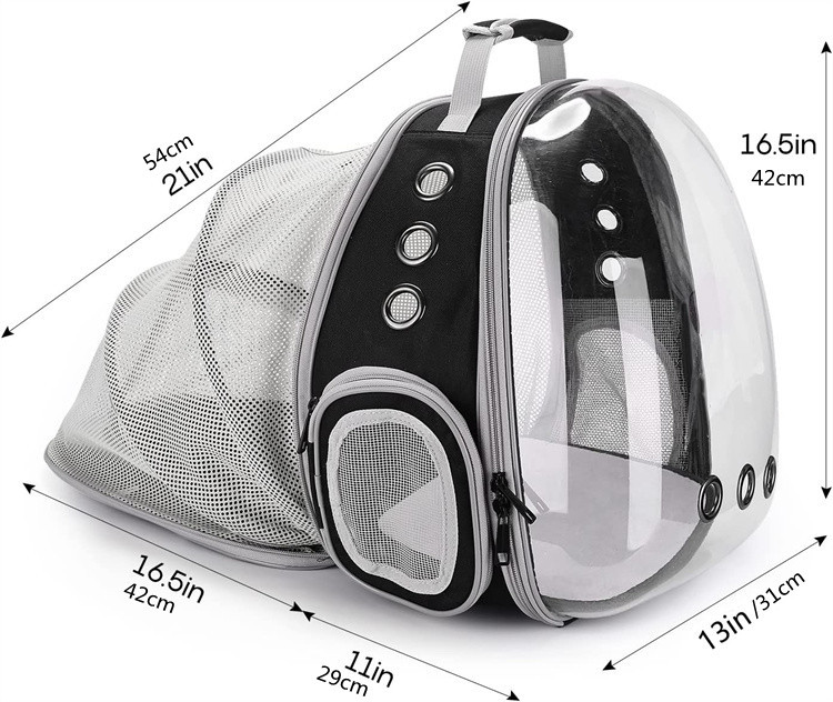 YUEXUAN Uitbreidbare Cat Dog-rugzakdrager aan de voorzijde, geschikt voor maximaal 20 lbs, Space Capsule Bubble Window Pet Carrier-rugzak voor grote dikke katten en kleine puppy's