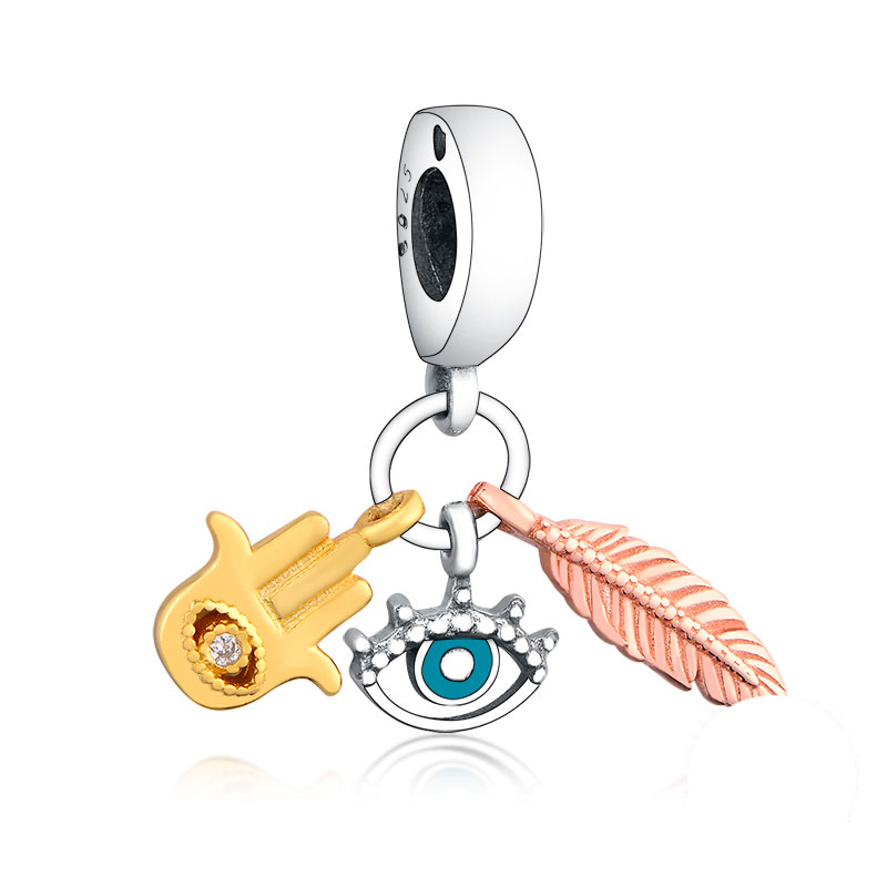 925 Silver Fit P Charm 925 Bracelet Bracelet Neckalce 925 Sterling Silver Trunk Turkey Blue Evil Eye Zirconia Bead charms set Pendant DIY Fine Beads Jewelry5006807