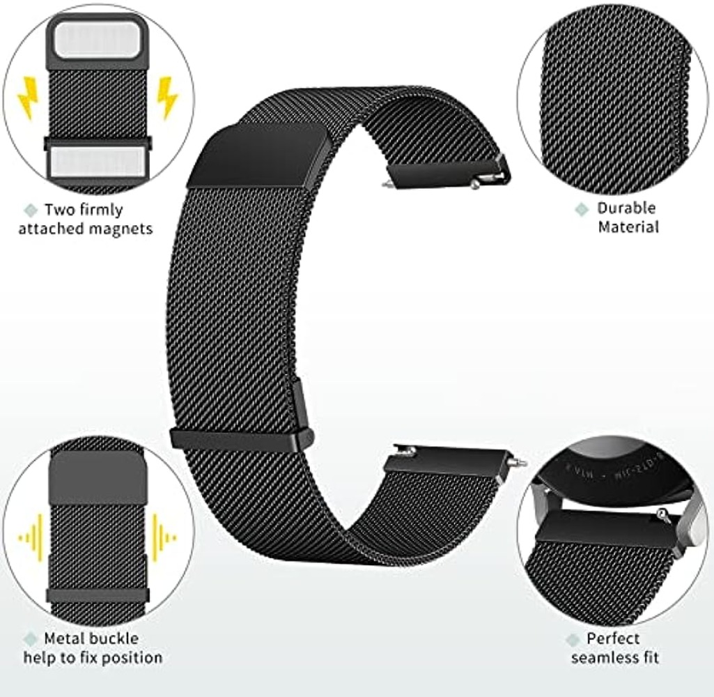 Metall-Uhrenarmbänder, 20 mm 22 mm Schnellverschluss-Uhrenarmband, Edelstahl-Mesh-Ersatzarmband für Damen und Herren