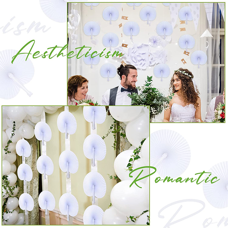 100 Stück weiße Herzform Faltfächer Blankopapier Handfächer mit Kunststoffgriffen DIY Malerei Geburtstag Hochzeit Party Dekor Sep05