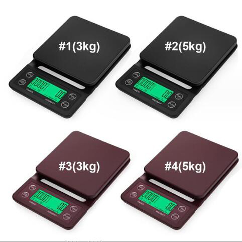 3000g/0,1 g kaffetimer LCD Portable Mini Electronic Digital Scales Postal Kök böna bakning av brödvikt 3 kg 5 kg 0,1 g DHL