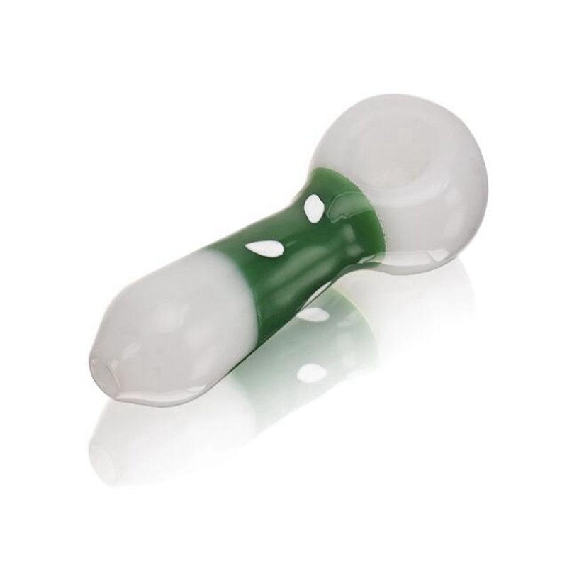 Taches colorées Pyrex Pipes à main en verre épais Filtre portable Écran de flocon de neige Herbe Tabac Cuillère Bol Fumeur Bong Porte-Cigarette Tube Innovant