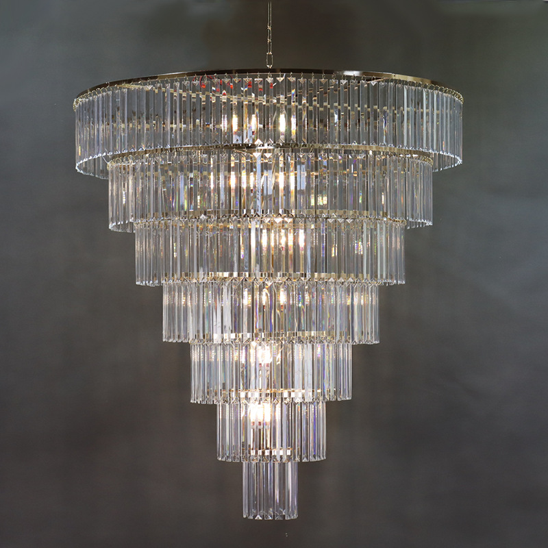 Lustre suspenso de teto com 7 camadas, decoração de casamento, acrílico, moderno, led, luz pendente de cristal