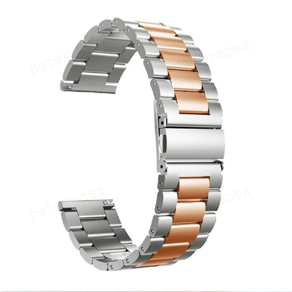Correa de Metal de acero inoxidable de 22mm y 20mm para Samsung Gear S3 Frontier, correa de reloj clásica, pulsera de acero inoxidable SM-R760 SM-R770 Metal