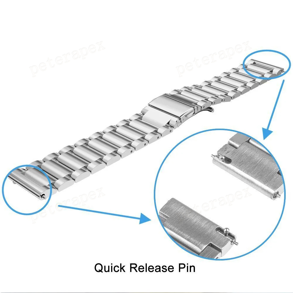 Correa de Metal de acero inoxidable de 22mm y 20mm para Samsung Gear S3 Frontier, correa de reloj clásica, pulsera de acero inoxidable SM-R760 SM-R770 Metal