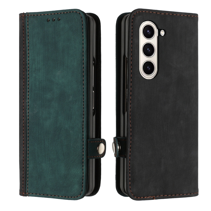 ZFold5 ZFlip5 Capa carteira de couro flip para Samsung Z Fold 5 4 3 Z Flip 5 4 3 Flip5 Fold5 Business Hybrid Kickstand Suporte para cartão Suporte para capa de livro à prova de choque