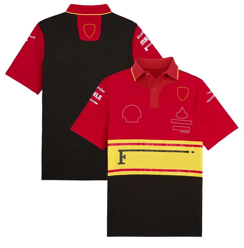 L4co Men's Polos New F1 Racing T-shirt Formula 1 Red Team T-shirt Driver Polo Shirts Summer Mens Women Fashion Casual T-shirts Short Sleeve Customizable