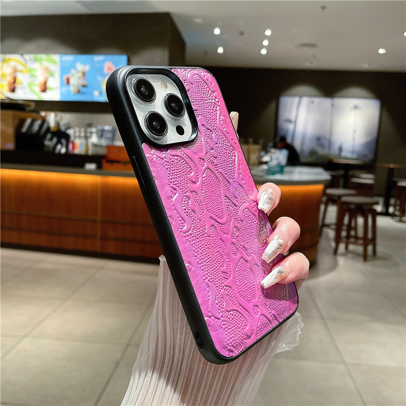 Luxe lederen Vogue-telefoonhoes met kleurverloop voor iPhone 14 13 12 11 Pro Max Duurzaam Stijlvol Slank Volledige beschermende zachte bumper Graffiti Achterkant Schokbestendig