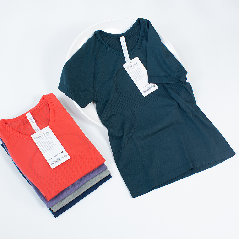 Szybko Tech 2.0 Solidny kolor jogi ubrania damskie koszula krótkie rękawie