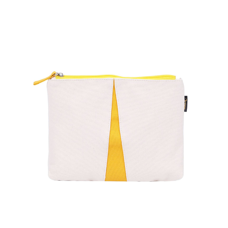 DHLCosmetic Cases 12oz Canvas White Patchwork Square Large Capacity Short Makeup Bag Mix Color