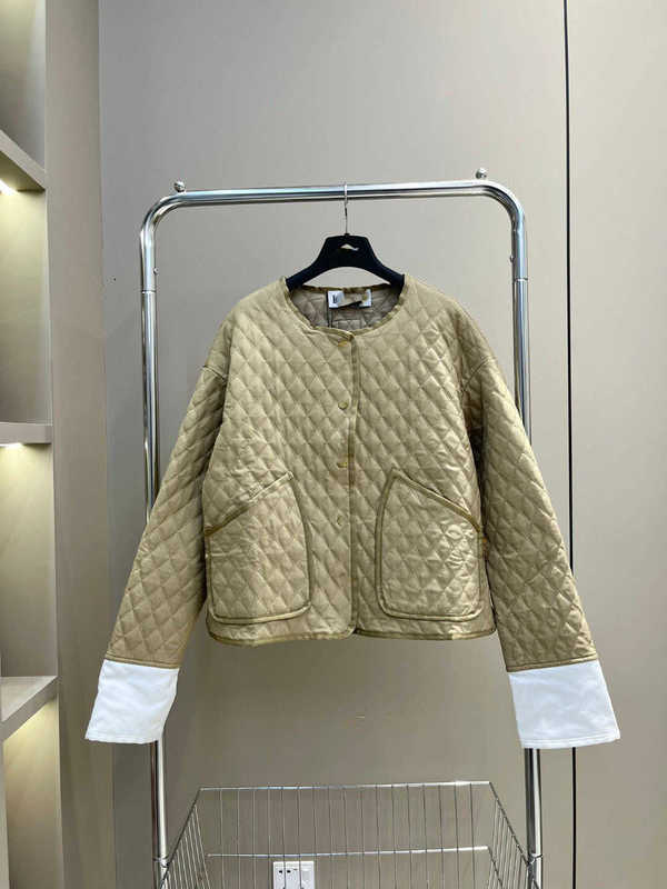 Giacche da donna Designer Autunno Inverno Nuovo Pendolarismo Temperamento versatile Polsino età ridotta Contrasto Industria pesante Cappotto in cotone scozzese a quadri YGBD