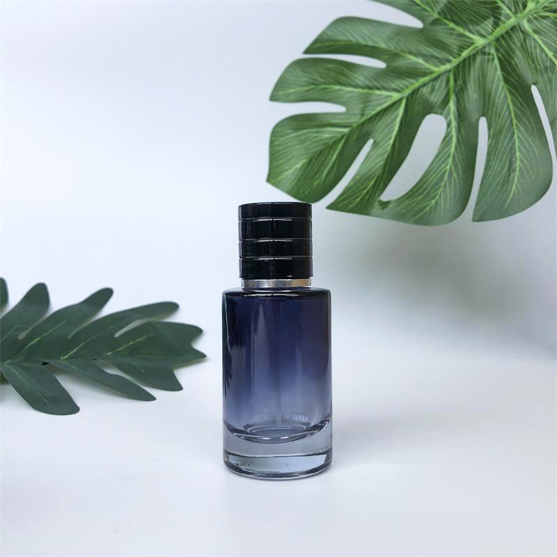 Recipiente cosmético recarregável portátil do frasco de perfume da cor do inclinação do cilindro vazio de 30ml 50ml com tampa do pulverizador