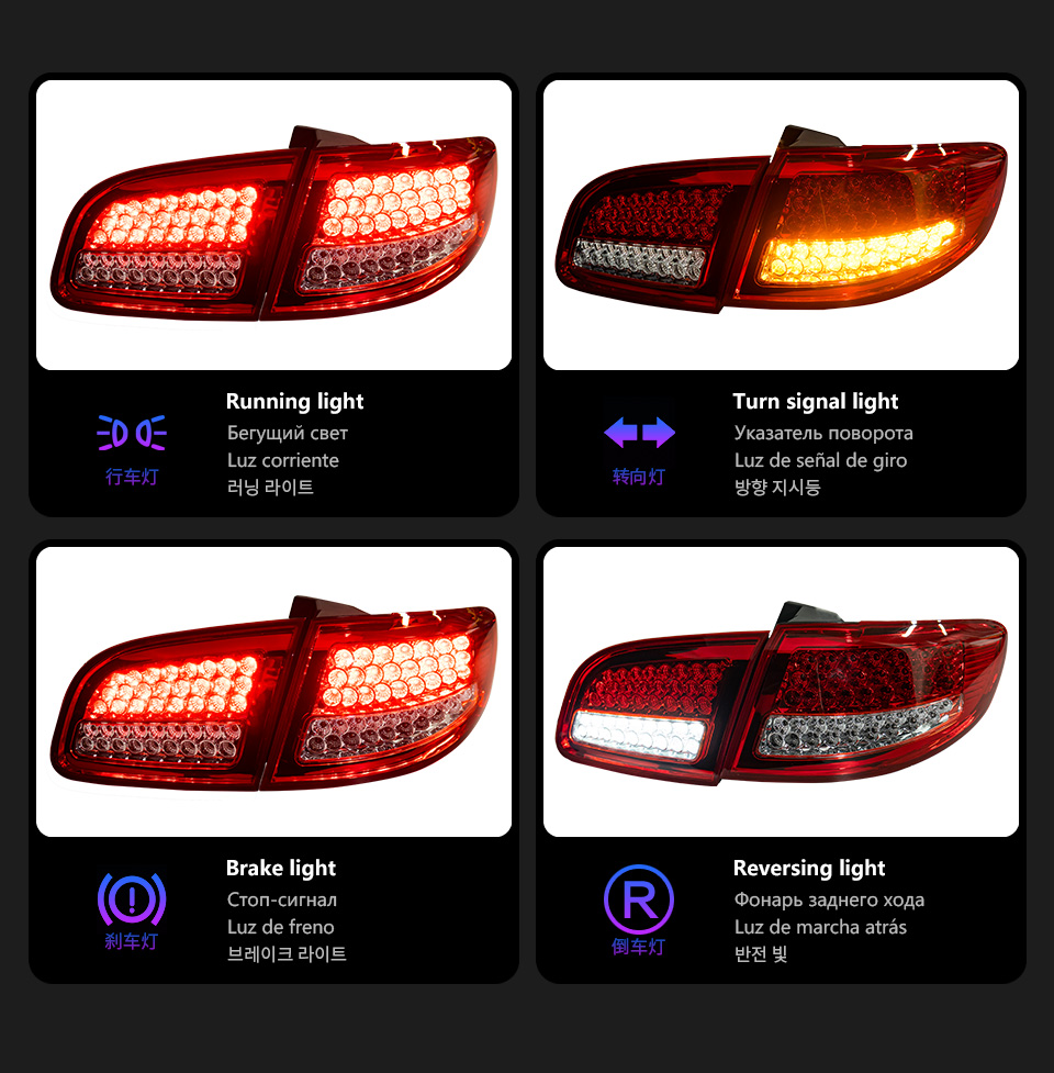 Auto Taillight For Hyundai Santa Fe 2006-2012 LED Running Lights Turn Signal Brake Car Modified Rear Lamp