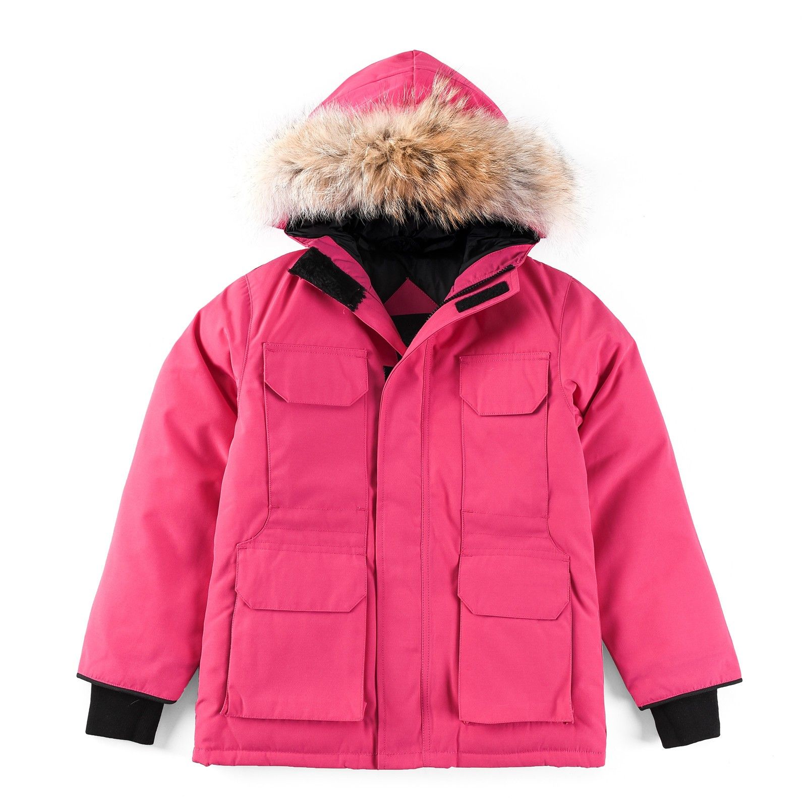 Crianças jaqueta canadense casaco designer jaquetas de inverno menino menina crianças grossas roupas luxuosas quentes com pele com capuz parkas luxo bebê casacos ao ar livre tamanho 110-150