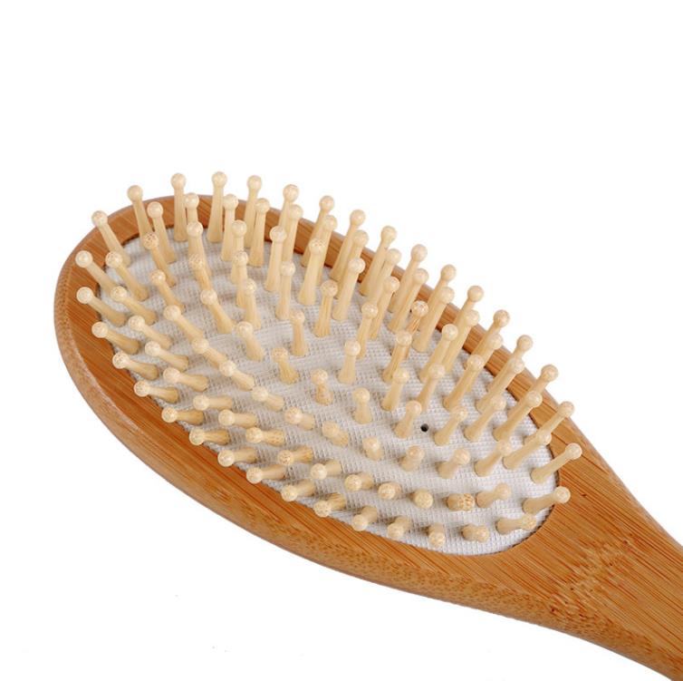 Atacado escova de bambu natural cuidados saudáveis massagem pente de cabelo anti estático airbag escova de cabelo ferramenta de estilo de cabelo sn865