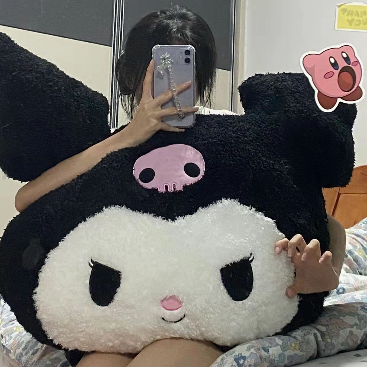 Super carino Kuromi cuscino di peluche ragazza che dorme nel letto con cuscino carino decorazione la casa di famiglia nascita della ragazza