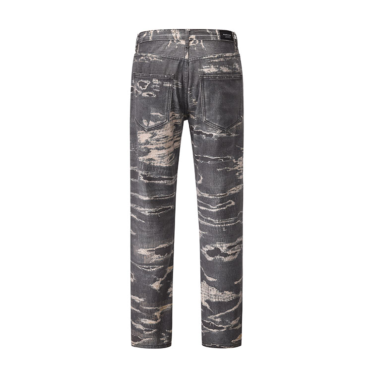 Zwart blauw denim broek vintage doen oude gescheurde jeans zomer mode mannen vrouwen kleding