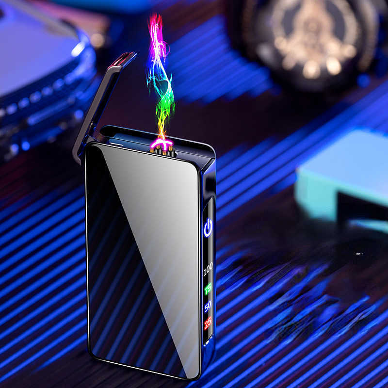New high-end igniter dual arc charging lighter windproof touch pulse lighter gift 8A9T