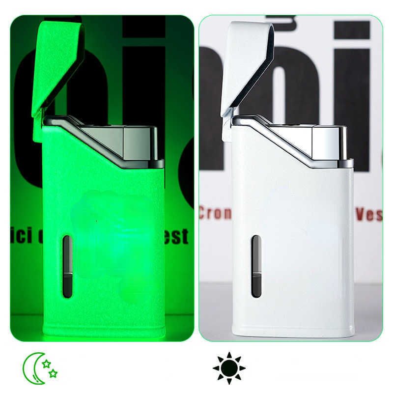 New Luminous Light and Straight No Gas Lighters Cigarette Set Gift, the Best Choice to Show Your High-End Taste IQV7