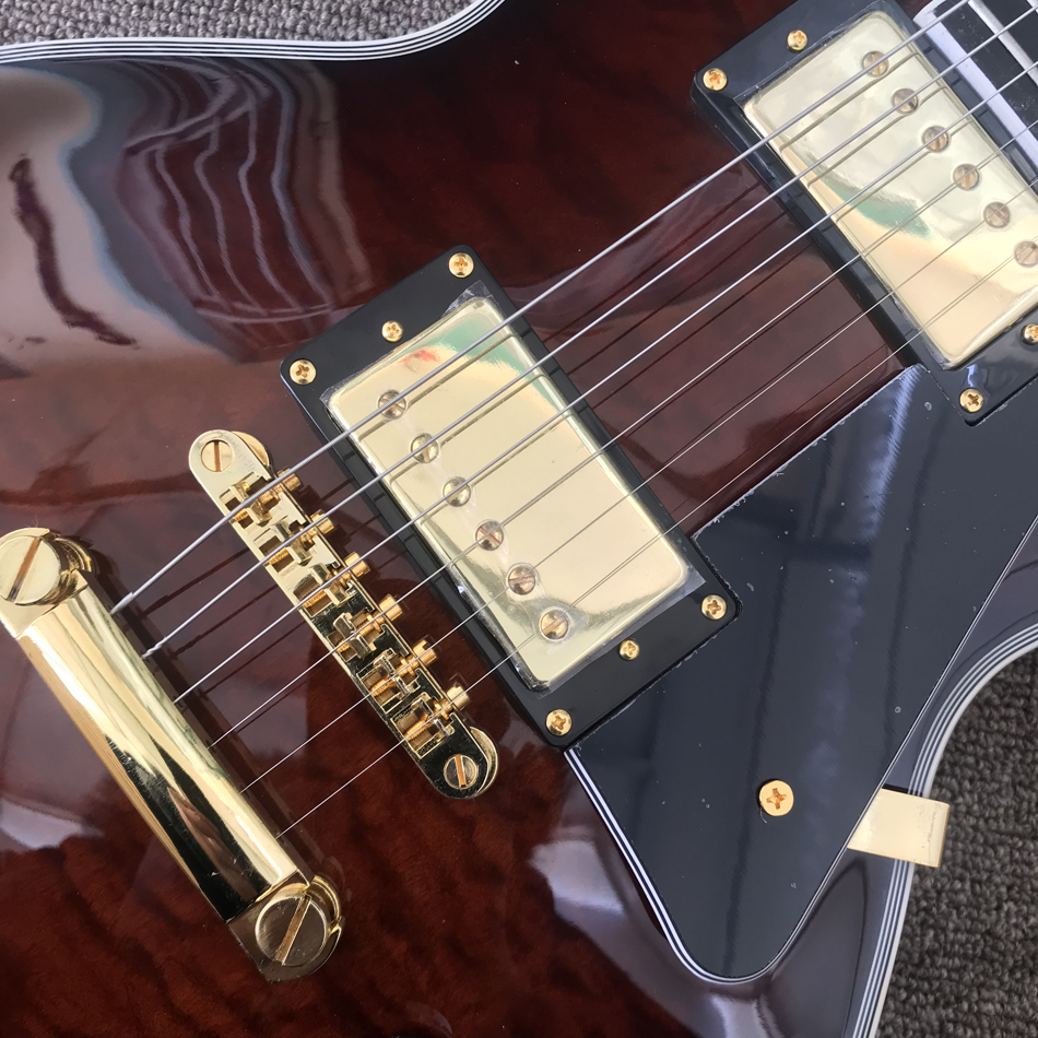 2023 Custom Shop, сделано в Китае, изготовленная на заказ высококачественная электрогитара, накладка на гриф из черного дерева, защита, золотая фурнитура, бесплатная доставка