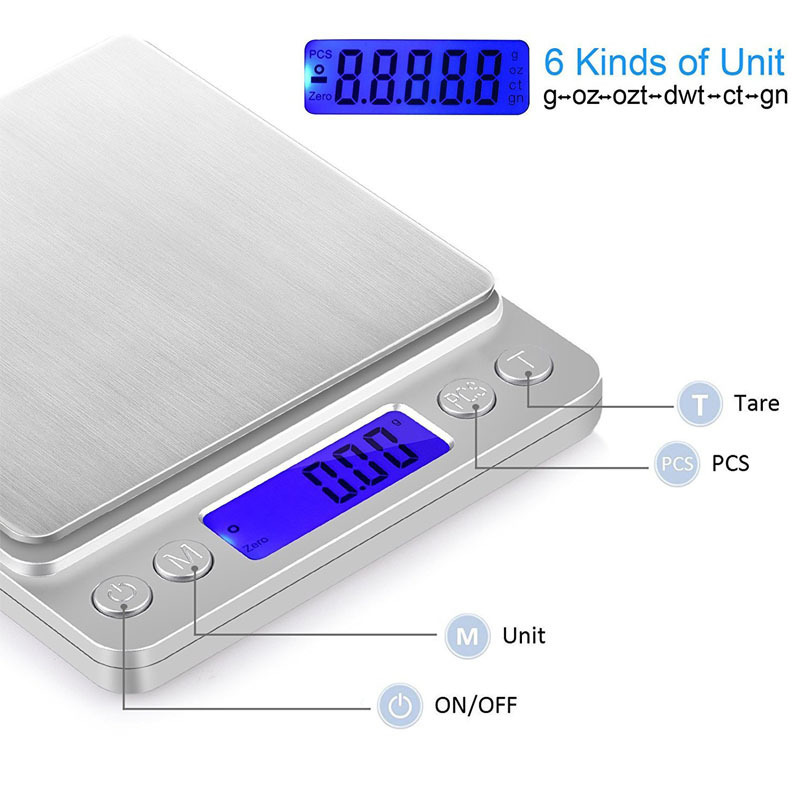 1000g/0.1g Mini Balança Eletrônica LCD Balança Digital Portátil Balança de Jóias Cozinha Balança de Peso Balança de Bolso